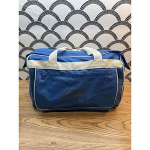 Nike Duffle Bag Large 80s 90s Blue Work-out Gym Travel Carry-all Basketball Bag‎